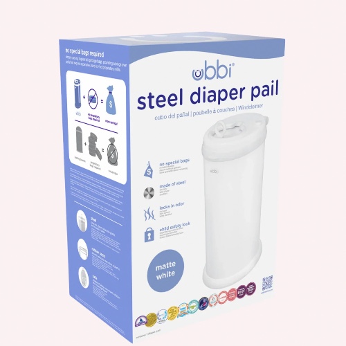 Ubbi Nappy Pail - Matte White